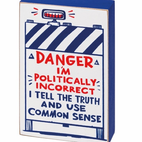 Politically Incorrect Motivational Sign Box Shelf Sitter Primitives by Kathy NWT - Picture 5 of 8